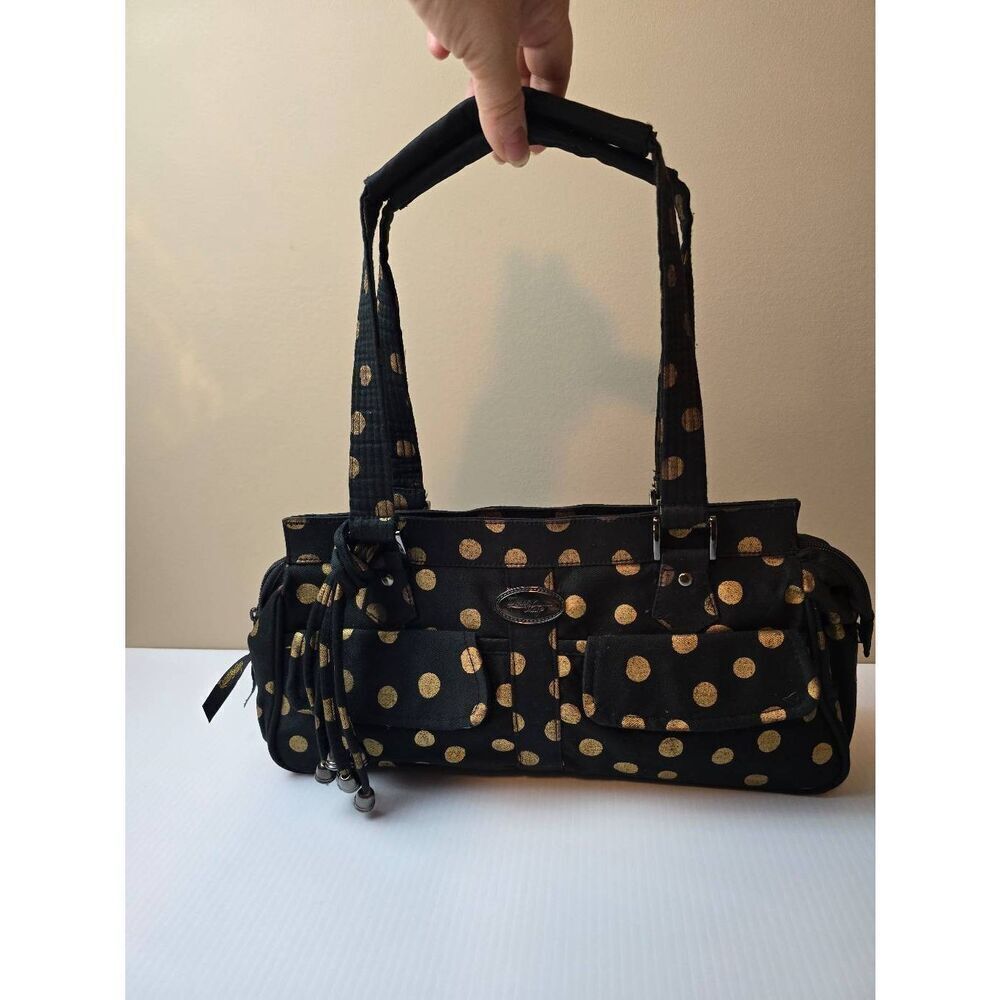 Donna Sharp Handbag Black/Gold Dot